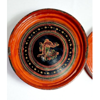 Aziatische lak doos met afbeelding dieren